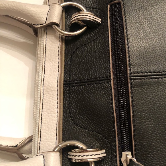 Tignanello Pebble Leather Colorblock Satchel - Picture 3 of 15